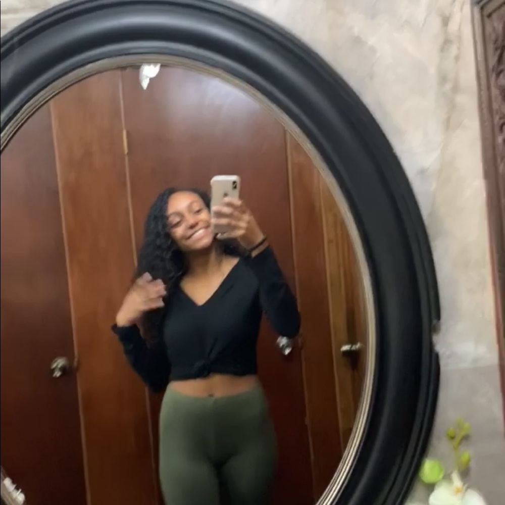 Green flare out leggings/pants